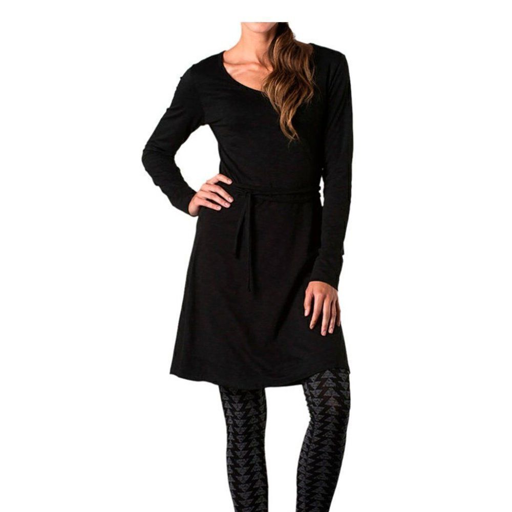 Horny Toad Marley Long Sleeve Knit Dress Black  M